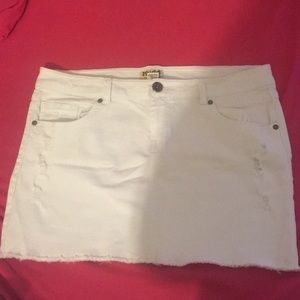 White jean skirt